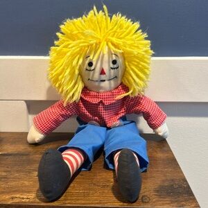 Rare - yellow hair Raggedy Ann vintage doll